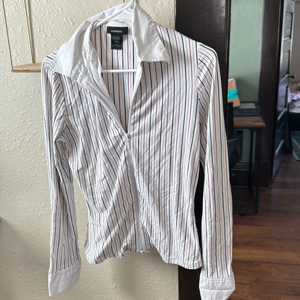 Express, striped dress top, L